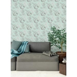 Green Shelly Mint Toucan Toile Wallpaper Sample