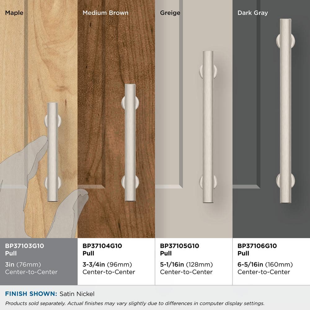 Satin Nickel 3-Inch Modern Cabinet Drawer Pull