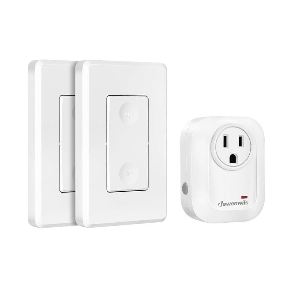 Indoor Wireless Remote Control Outlet, Programmable and Expandable, White (2 Swtich)