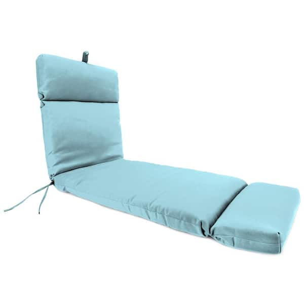 Jordan Manufacturing Sunbrella 72 in. x 22 in. Canvas Mineral Blue Solid Rectangular French Edge Outdoor Chaise Lounge Cushion