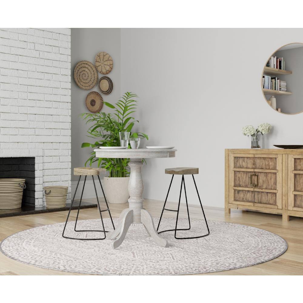 Fairview 30" Natural Driftwood Round Pedestal Bar Table