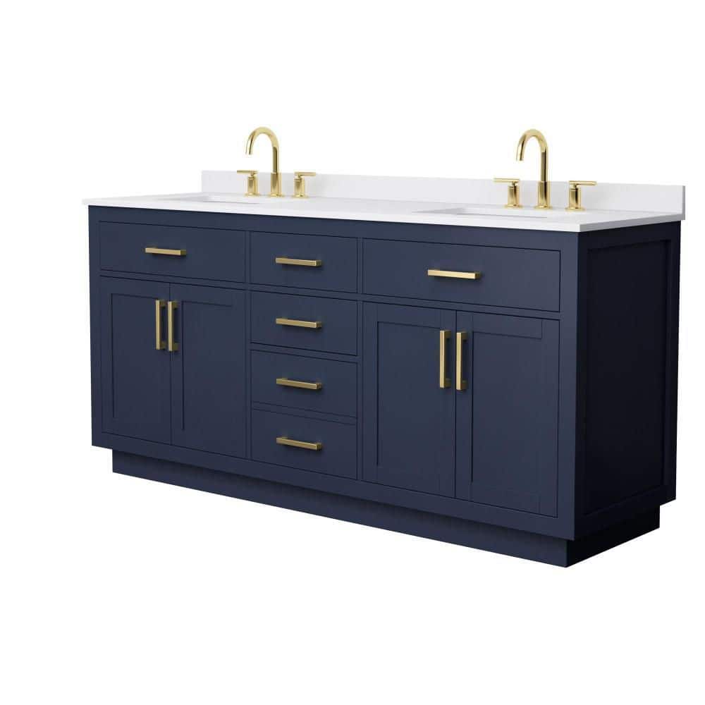 Beckett TK 72 in. Double Freestanding Dark Blue Bath Vanity with Top price history on PriceWatchPro