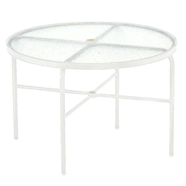 Tradewinds 42 in. White Acrylic Top Commercial Patio Dining Table