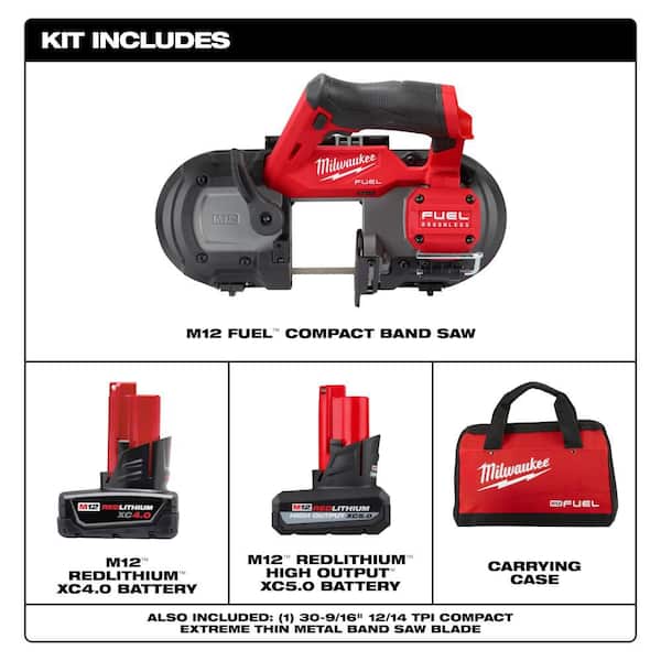 M12 FUEL 12-Volt Lithium-Ion Cordless Compact Band Saw XC Kit with XC High Output 5.0 Ah Battery
