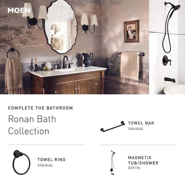 MOEN Ronan Single Hole Single-Handle Curved Bathroom Faucet in