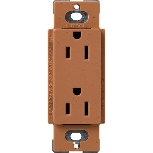 Lutron Claro 15 Amp Duplex Outlet, Terracotta (SCR-15-TC)
