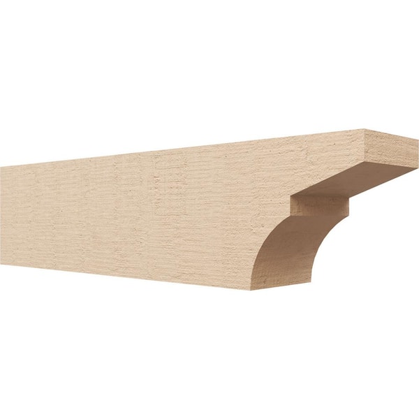 Ekena Millwork 6-in. x 8-in. x 32-in. Monterey Woodgrain, Primed Tan Timberthane Polyurethane Rafter Tail Brace