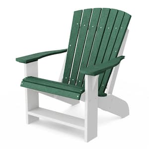 Heritage Turf Green and White Plastic Outdoor Adirondack Chair