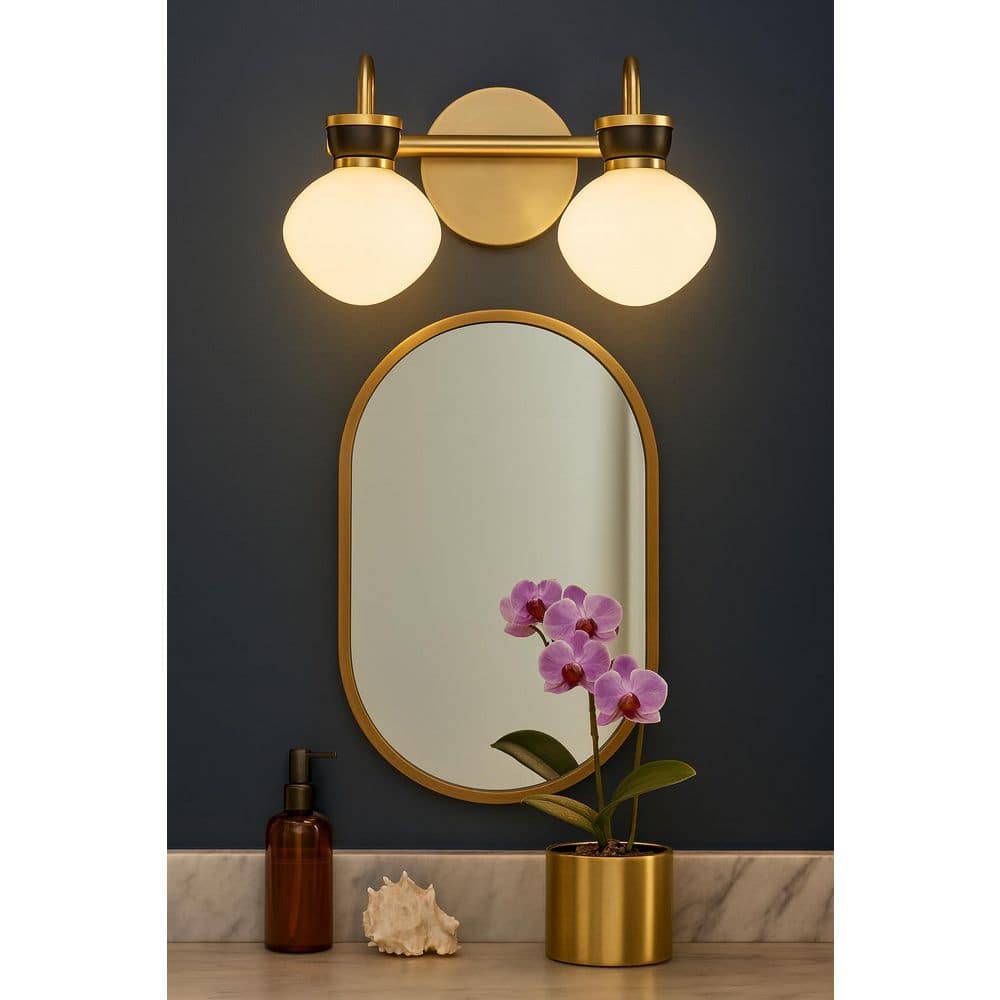 Lucy 15.5 in. 2 Light Lacquered Brass Vanity Light price history on PriceWatchPro