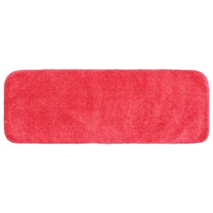 22 in. x 60 in. Pink Hibiscus Traditional Plush Nylon Rectangle Bath Rug