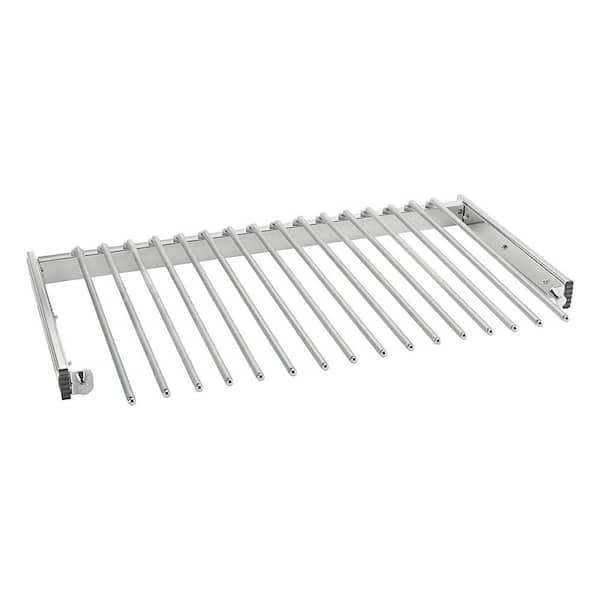 Chrome 29.75 in. W Pull Out Closet Wire Pant Rack for 16-Pairs