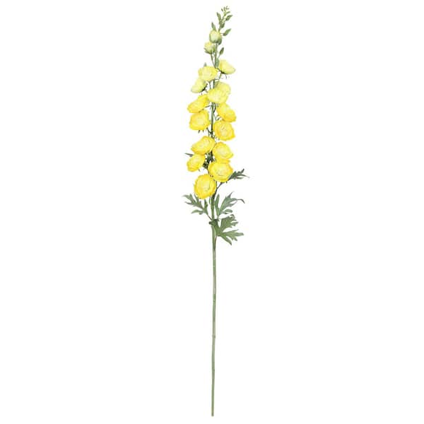 36 in. Yellow Artificial Hybrid Delphinium Flower Stem Spray (Set of 2)