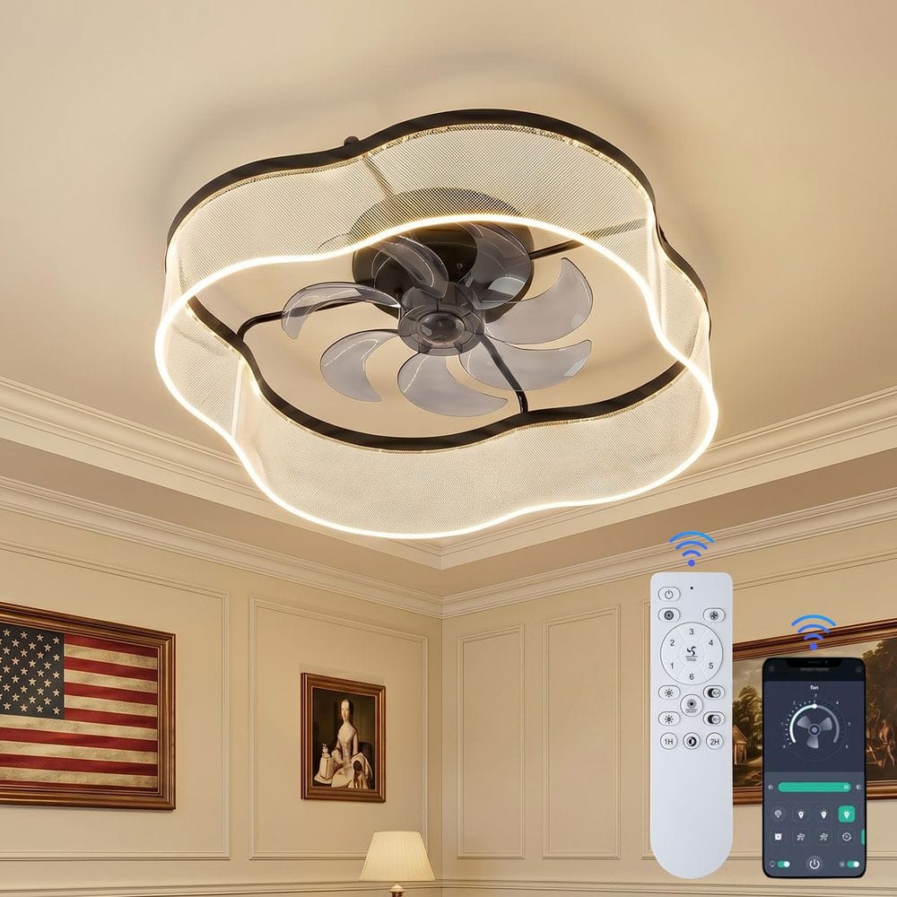 C Cattleya 23.7 in. Modern Indoor Black 3CCT Selectable LED Ceiling Fan ...