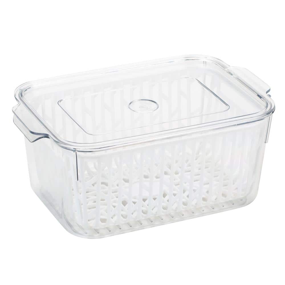 1pc Fruit Storage Container With Lid, Strainer Basket And Reusable Food  Storage Bag