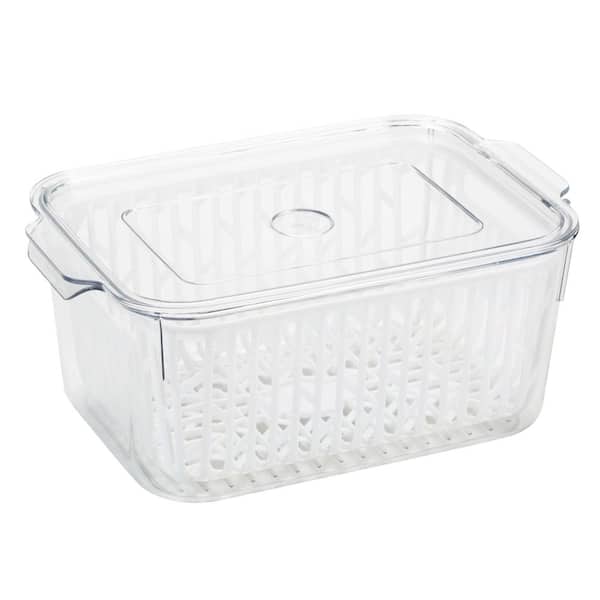 1pc PP Storage Box, Minimalist Clear Storage Box With Handle For Home