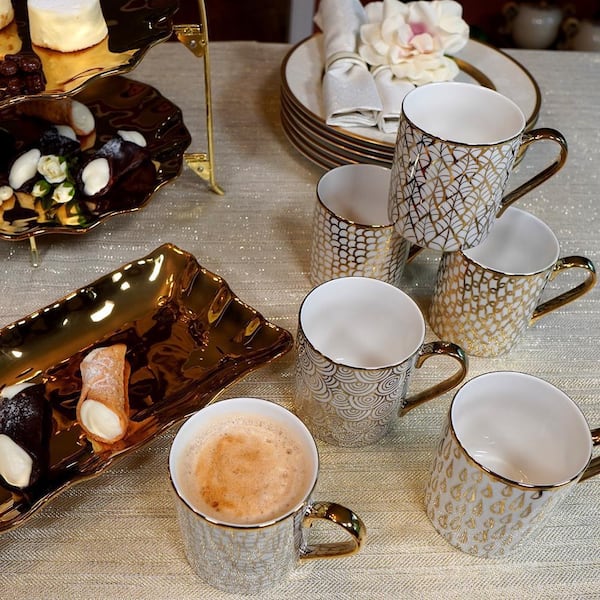 Certified International Tiger 6-Piece Patterned Multi-Colored Porcelain 14  oz. Mug Set (Service for 6) 26541SET6