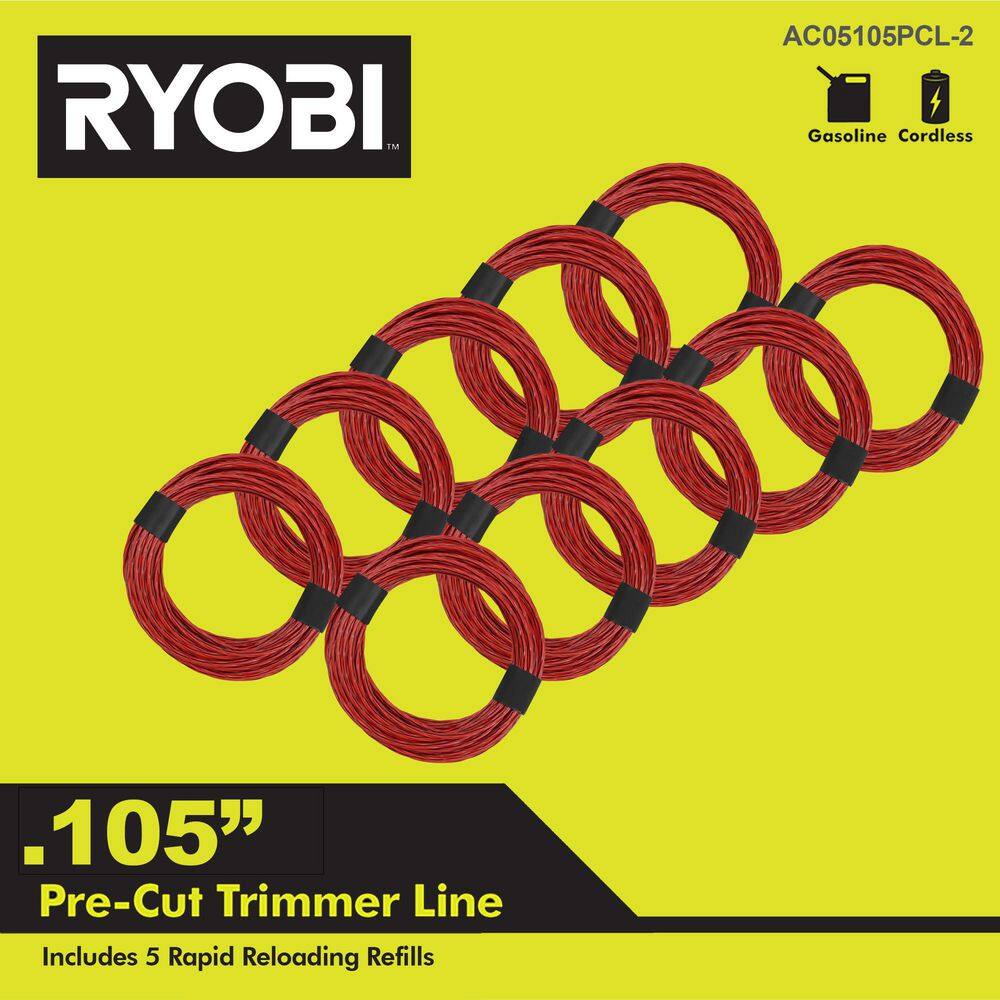 RYOBI 0.105 in. x 13 ft. PreCut Spiral Line (2Pack) AC05105PCL2