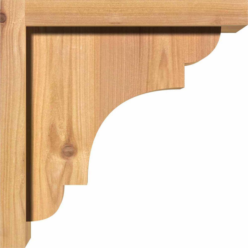 10" x 10" Western Red Cedar Smooth Corbel with Backplate