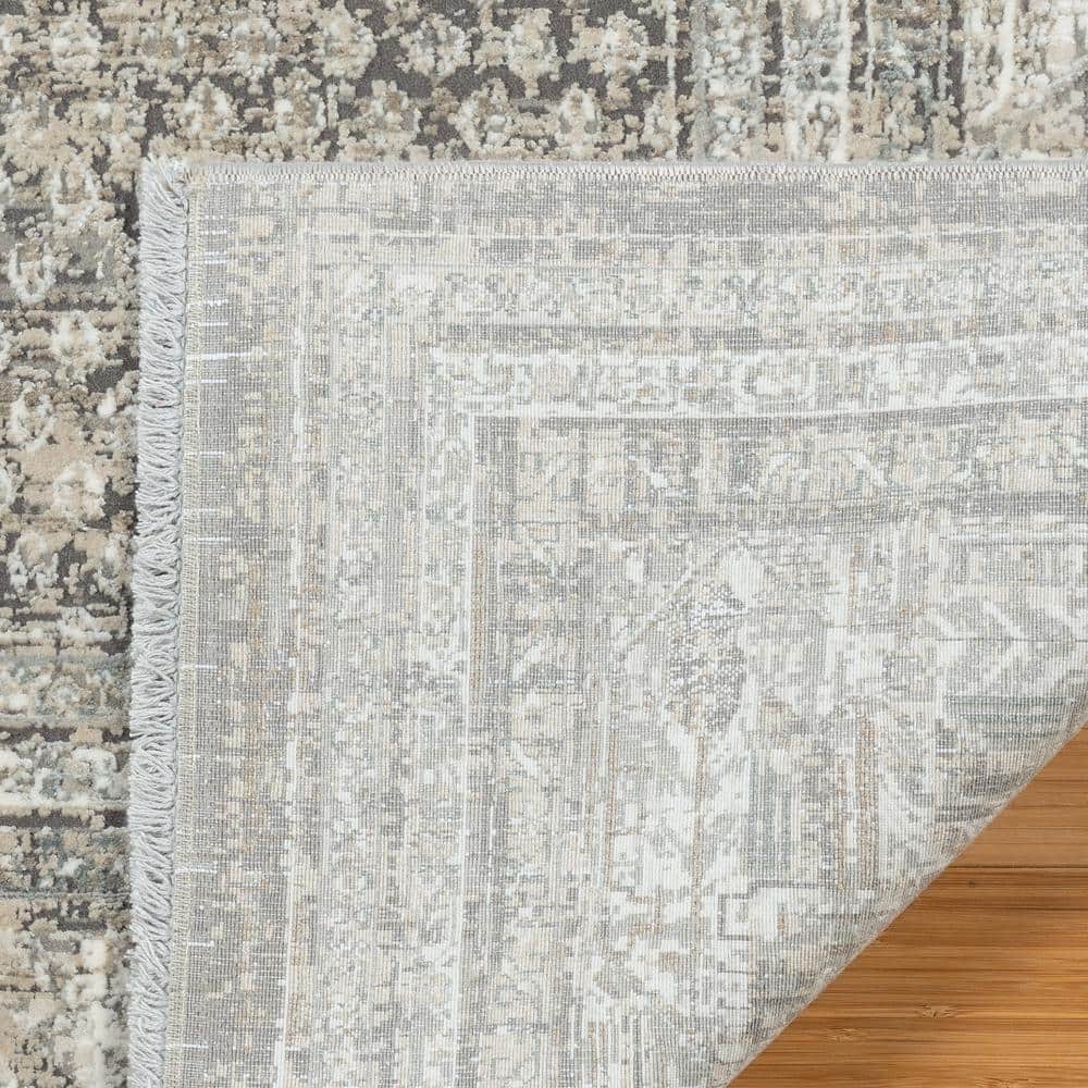 Modica Gray Rectangular Synthetic Area Rug 5x7