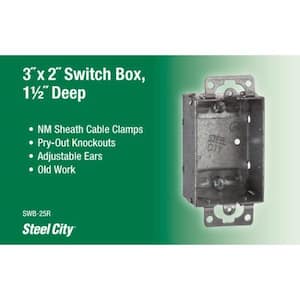1-Gang 3 in. x 1-1/2 in. D Non-Gangable Old Work Switch Box