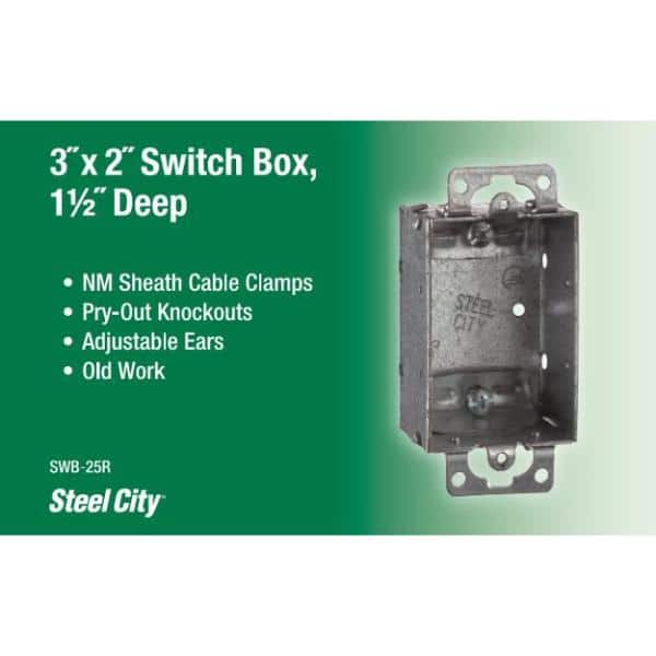 1-Gang 3 in. x 1-1/2 in. D Non-Gangable Old Work Switch Box (SWB-25R)