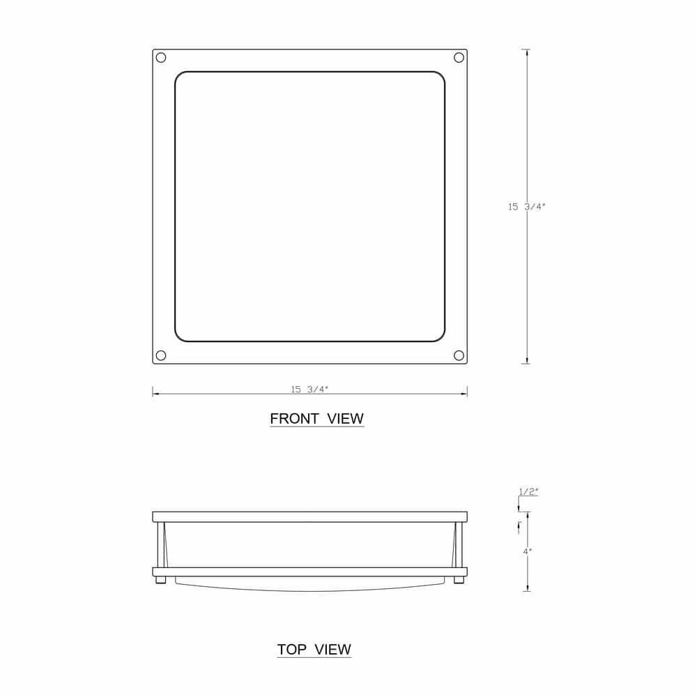 Brushed Nickel 15.75" LED Flush Mount Light with Acrylic Diffuser