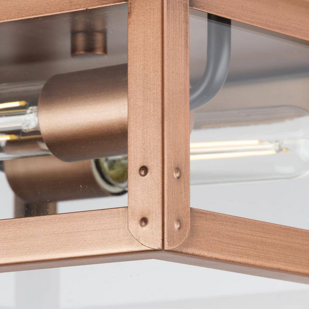Union Square Antique Copper Glass Outdoor Ceiling Light