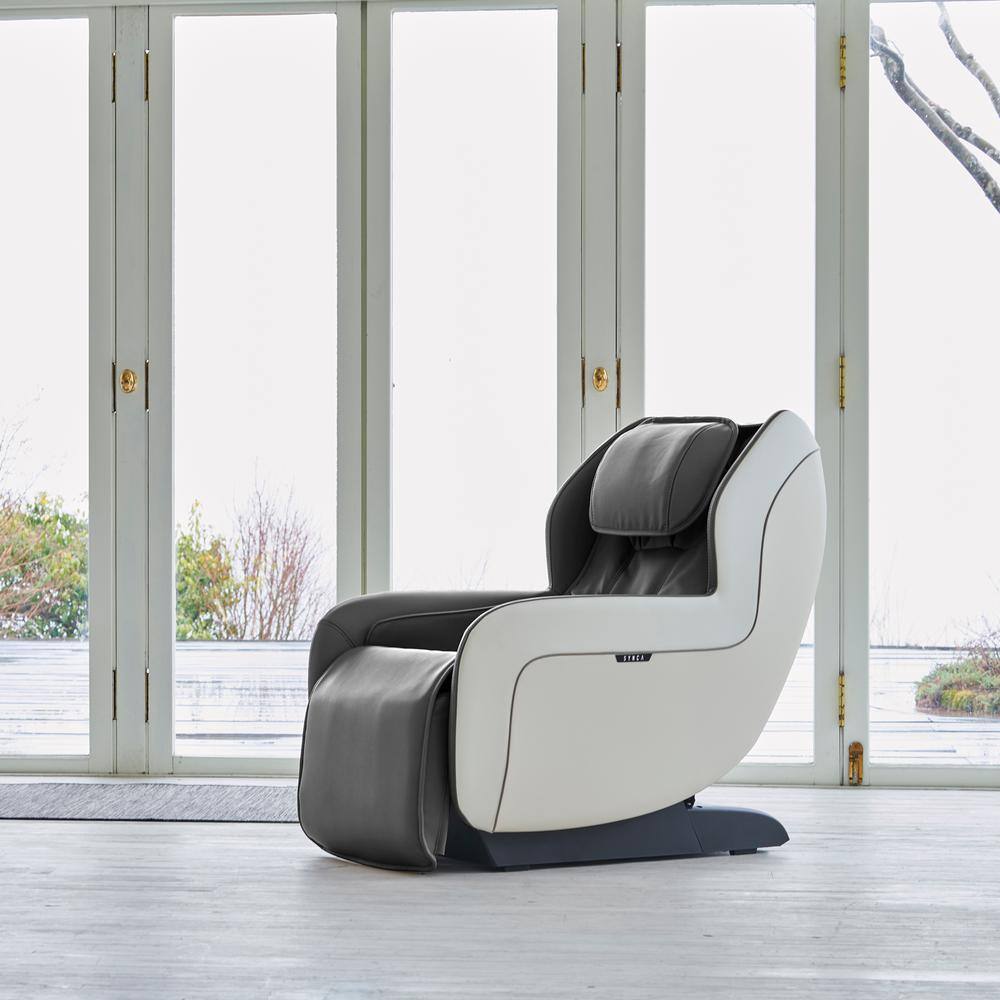 Gray Faux Leather Zero Gravity Heated Massage Recliner