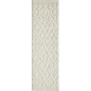 Vemoa Avonako Cream 2 ft. x 6 ft. 7 in. Geometric Polyester Runner Rug