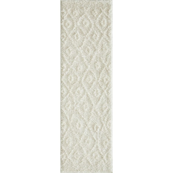LOOMAKNOTI Vemoa Avonako Cream 2 ft. x 6 ft. 7 in. Geometric Polyester Runner Rug