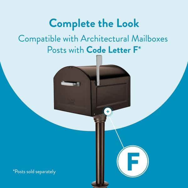 Centennial Rubbed Bronze, Extra Large, Steel, Post Mount Mailbox with Silver Handle and Flag