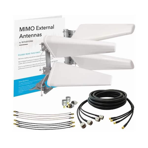 Lukyamzn 4 x 4 Cellular Antenna Kit for 4G and 5G Modems, Routers T-Mobile, Verizon, AT&T Home Internet Kit w/30 ft. Cable