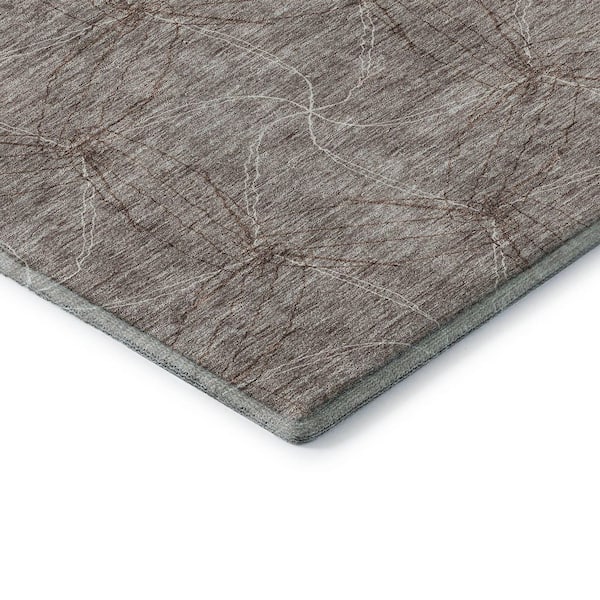 Mayfield Premium Machine Washable Abstract AMF968 Taupe 10 ft. x 14 ft. Area Rug