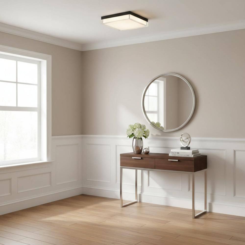 11 in. Black LED Ceiling Light, 24W Flush Mount with Dimmable 3-Color for Living Room Bathroom Hallway No Bulbs Included price history on PriceWatchPro