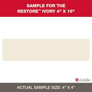 Restore Ivory 4 in. x 4 in. Glazed Ceramic Sample Tile