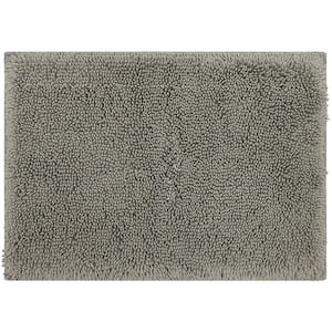 Classic Cotton ll Cool Grey 27 in. x 45 in. Gray Cotton Machine Washable Bath Mat