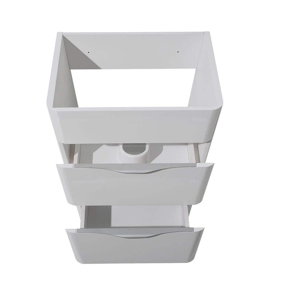 Milano 26" Glossy White MDF Freestanding Bathroom Vanity Base