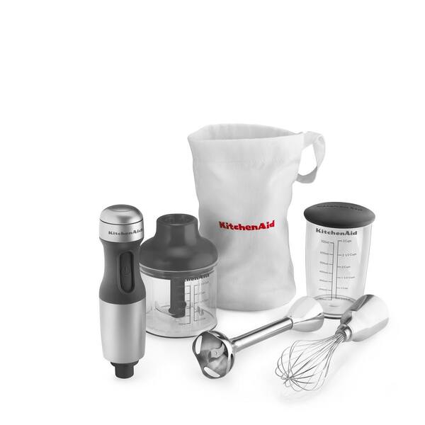 3-Speed Contour Silver Immersion Blender with Whisk and KHB2351CU - The Home Depot