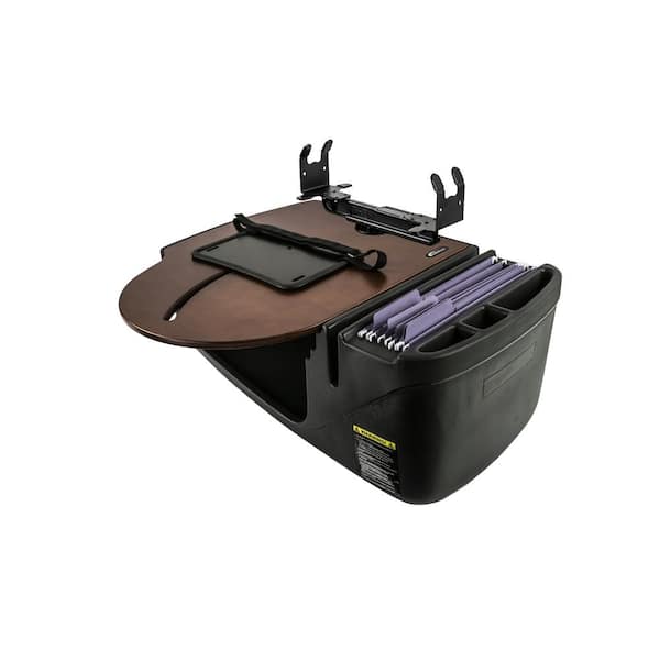 AutoExec Roadmaster Car Desk with Inverter and Printer Stand Mahogany