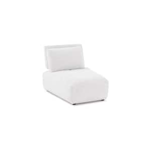 Fairwind 37 in. Armless Chenille Curved Modular Extendable Back Sofa in White