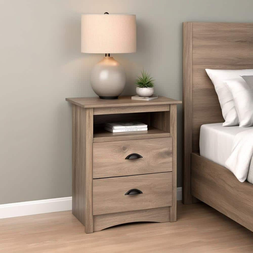 Prepac Salt Spring 2-Drawer Drifted Gray Nightstand DDC-2428 - The Home ...