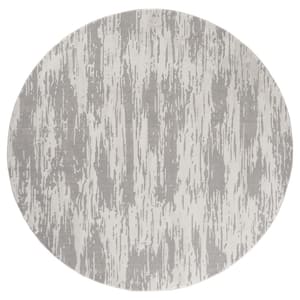 Cascades Salish Silver 7 ft. 10 in. x 7 ft. 10 in. Round Rug