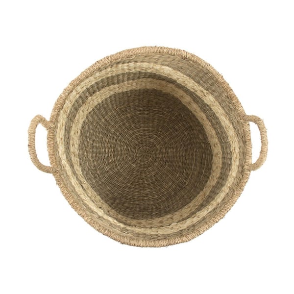 Zentique Rectangular Handmade Wicker Seagrass Woven Over Metal Small Baskets  with Handles ZENGN-B25 S - The Home Depot