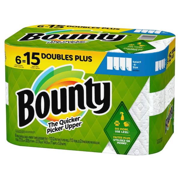 Bounty Bounty Select-A-Size Paper Towels, White, 6 Double Rolls