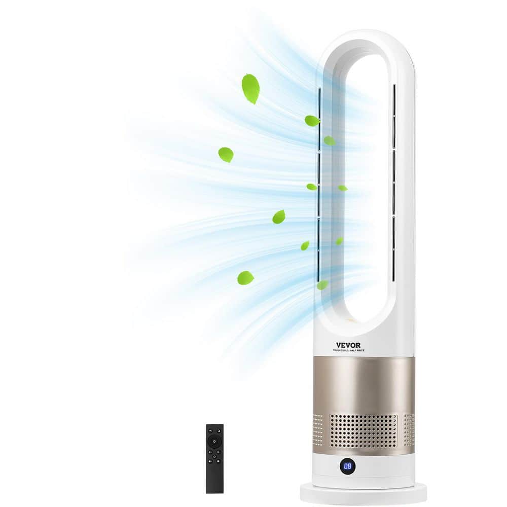 7.1 in. Tower Fan Bladeless, 16 ft./s Velocity Quiet Floor Fan that Blows Cold, Heating Air, 80° Oscillating Fans, White price history on PriceWatchPro