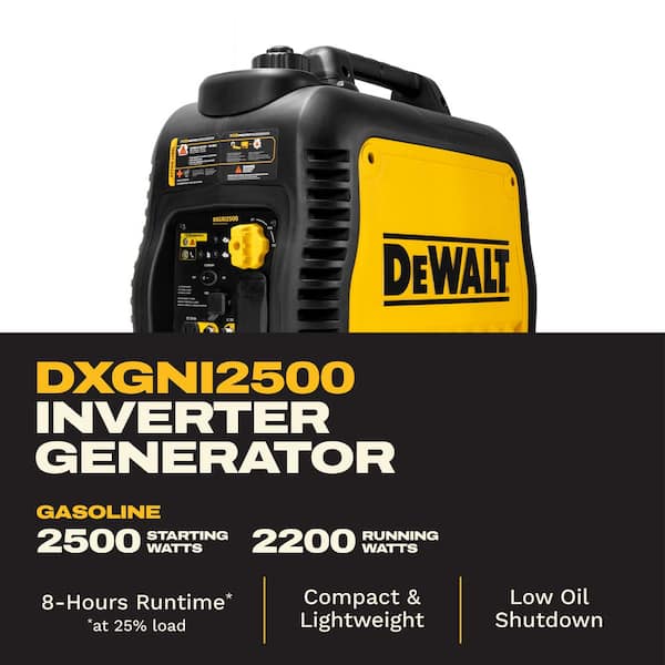 DEWALT 2500 / 2200-Watt Gas Powered Inverter Generator with CO
