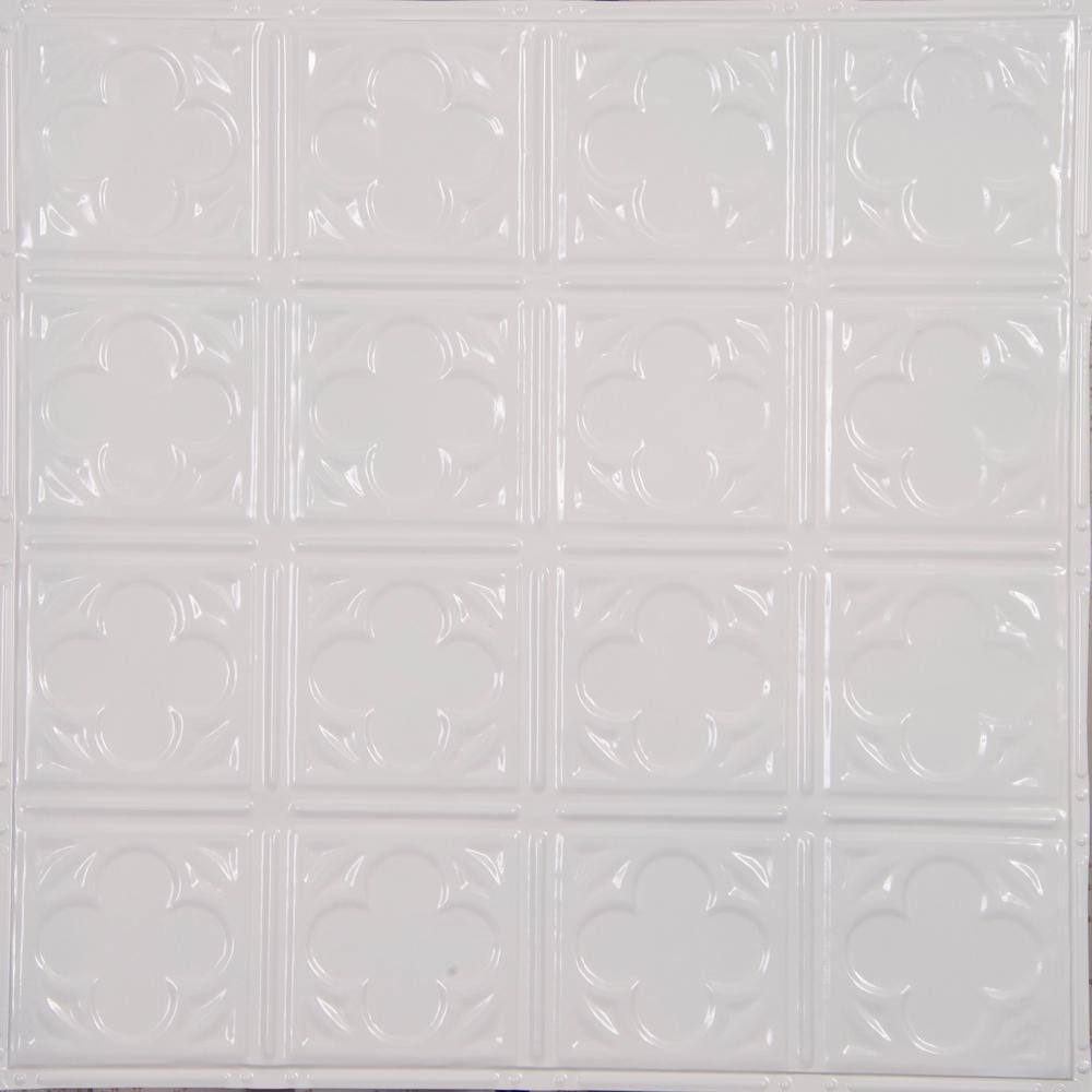 AMERICAN TIN CEILINGS Pattern #35 24 in. x 24 in. Bright White Gloss ...