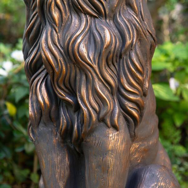 Glitzhome Set of 2-36.25 in. H Oversized MGO Bronze Guardian