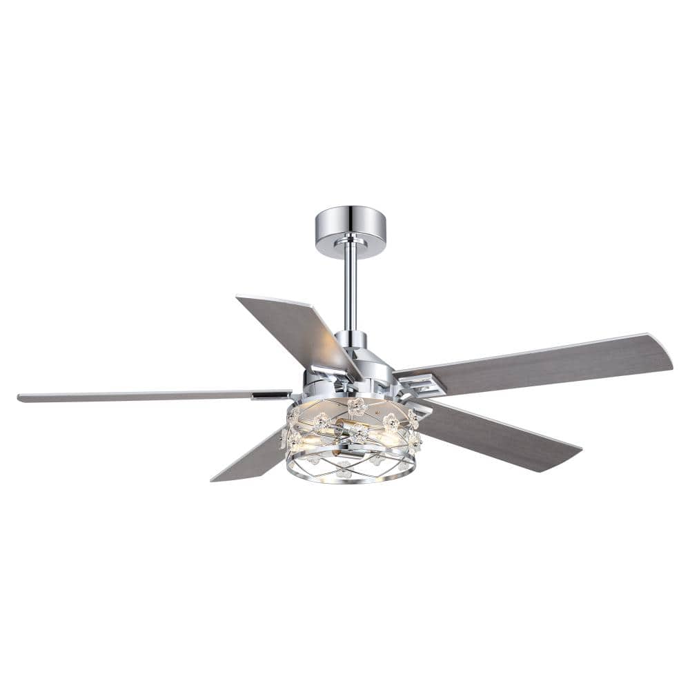Airsurfer 52 in. Indoor Chrome Farmhouse Dual Finish 6-Speed