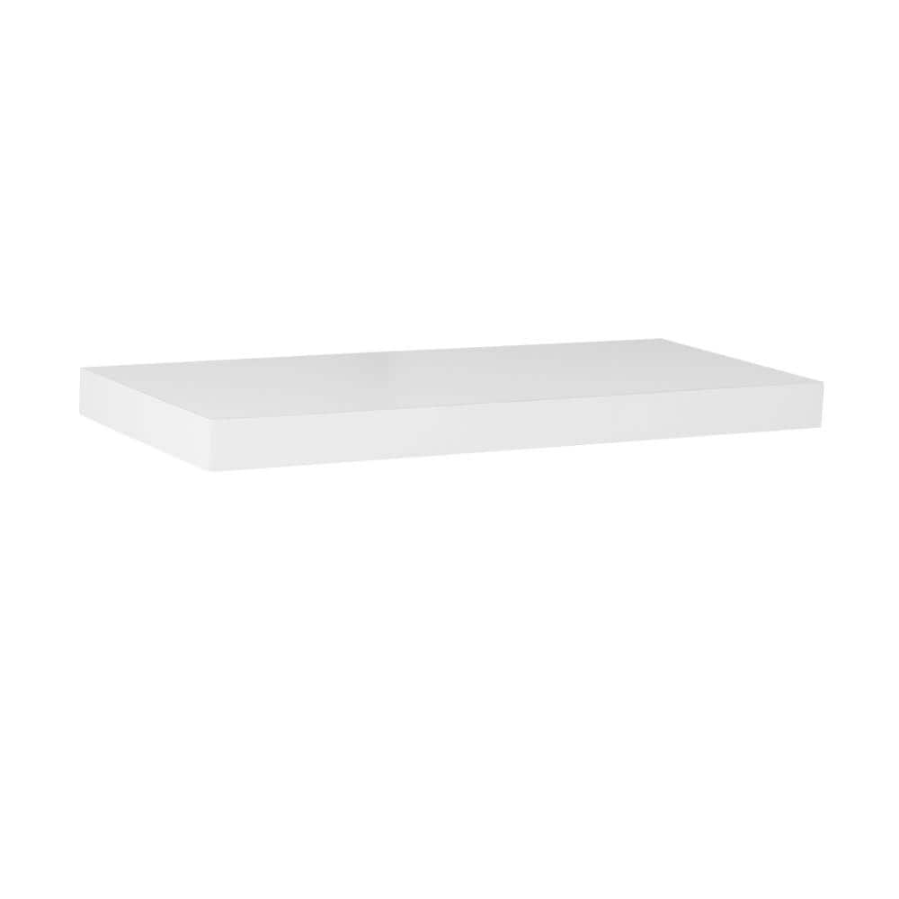 Home Decorators Collection 17.7 in. L x 7.75 in. W Slim Floating White Shelf